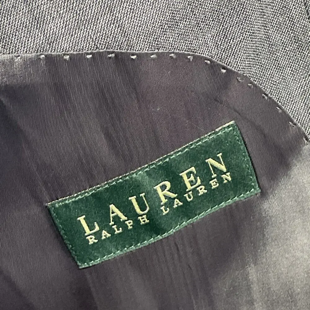 Lauren Ralph Lauren Mens 46R Gray 100% Wool Blazer Sport Coat